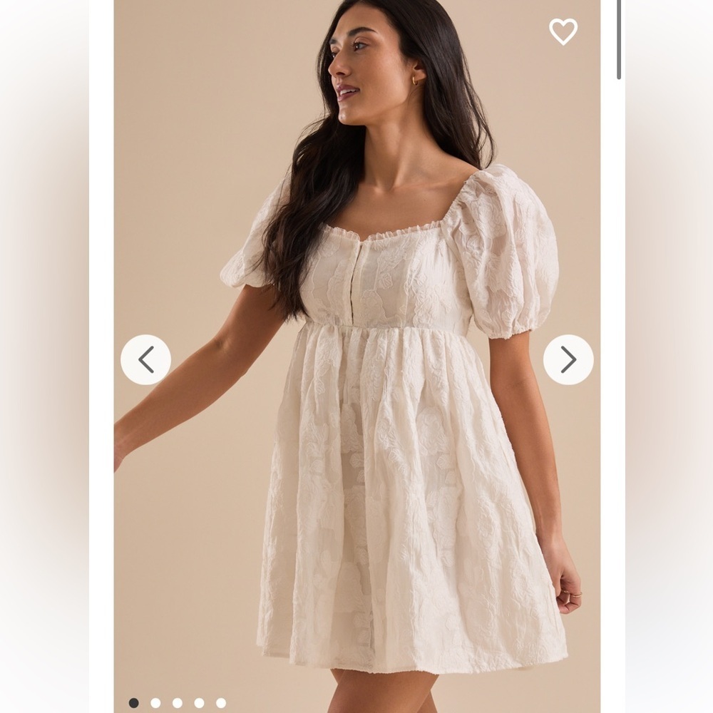 Altar'd State Cream Puff Sleeve Mini Dress